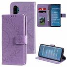 For Xiaomi Mi Note 10 Totem Flower Embossed Horizontal Flip TPU + PU Leather Case with Holder & Card Slots & Wallet(Purple) - 1