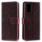 For Xiaomi Poco M3 Totem Flower Embossed Horizontal Flip TPU + PU Leather Case with Holder & Card Slots & Wallet(Brown) - 1