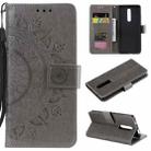 For Xiaomi Redmi 8 / 8A Totem Flower Embossed Horizontal Flip TPU + PU Leather Case with Holder & Card Slots & Wallet(Grey) - 1