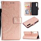 For Xiaomi Mi 9 SE Totem Flower Embossed Horizontal Flip TPU + PU Leather Case with Holder & Card Slots & Wallet(Rose Gold) - 1