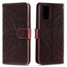 For Xiaomi Mi 10T Pro Totem Flower Embossed Horizontal Flip TPU + PU Leather Case with Holder & Card Slots & Wallet(Brown) - 1