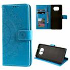 For Xiaomi Poco X3 Totem Flower Embossed Horizontal Flip TPU + PU Leather Case with Holder & Card Slots & Wallet(Blue) - 1