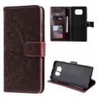For Xiaomi Poco X3 Totem Flower Embossed Horizontal Flip TPU + PU Leather Case with Holder & Card Slots & Wallet(Brown) - 1