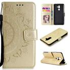 For Nokia 7 Plus Totem Flower Embossed Horizontal Flip TPU + PU Leather Case with Holder & Card Slots & Wallet(Gold) - 1