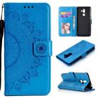 For Nokia 7 Plus Totem Flower Embossed Horizontal Flip TPU + PU Leather Case with Holder & Card Slots & Wallet(Blue) - 1