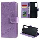 For OPPO Realme 6 Pro Totem Flower Embossed Horizontal Flip TPU + PU Leather Case with Holder & Card Slots & Wallet(Purple) - 1