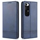 For Xiaomi Mi 10S AZNS Magnetic Calf Texture Horizontal Flip Leather Case with Card Slots & Holder & Wallet(Dark Blue) - 1