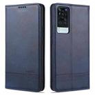 For vivo X60 Pro AZNS Magnetic Calf Texture Horizontal Flip Leather Case with Card Slots & Holder & Wallet(Dark Blue) - 1