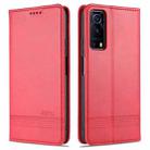 For vivo Y72 5G AZNS Magnetic Calf Texture Horizontal Flip Leather Case with Card Slots & Holder & Wallet(Red) - 1