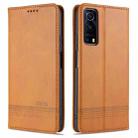 For vivo Y72 5G AZNS Magnetic Calf Texture Horizontal Flip Leather Case with Card Slots & Holder & Wallet(Light Brown) - 1