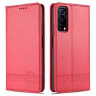 For vivo iQOO Z3 AZNS Magnetic Calf Texture Horizontal Flip Leather Case with Card Slots & Holder & Wallet(Red) - 1