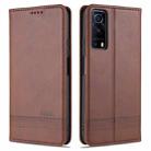 For vivo iQOO Z3 AZNS Magnetic Calf Texture Horizontal Flip Leather Case with Card Slots & Holder & Wallet(Dark Brown) - 1