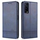 For vivo iQOO Z3 AZNS Magnetic Calf Texture Horizontal Flip Leather Case with Card Slots & Holder & Wallet(Dark Blue) - 1