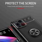 For OPPO Find X3 Metal Ring Holder 360 Degree Rotating TPU Case(Black+Red) - 7