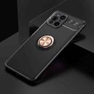 For OPPO Find X3 Metal Ring Holder 360 Degree Rotating TPU Case(Black+Rose Gold) - 2