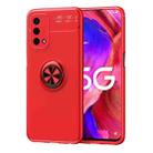 For OPPO A93 5G Metal Ring Holder 360 Degree Rotating TPU Case(Red+Red) - 1