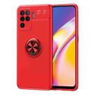For OPPO A94 Metal Ring Holder 360 Degree Rotating TPU Case(Red+Red) - 1