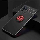 For OPPO A94 Metal Ring Holder 360 Degree Rotating TPU Case(Black+Red) - 2