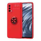 For OPPO Realme V15 Metal Ring Holder 360 Degree Rotating TPU Case(Red+Red) - 1