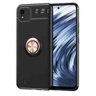 For OPPO Realme C20 Metal Ring Holder 360 Degree Rotating TPU Case(Black+Rose Gold) - 1