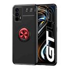 For OPPO Realme GT 5G Metal Ring Holder 360 Degree Rotating TPU Case(Black+Red) - 1