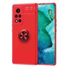 For Huawei Honor V40 5G Metal Ring Holder 360 Degree Rotating TPU Case(Red+Red) - 1