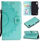For Samsung Galaxy M10 Totem Flower Embossed Horizontal Flip TPU + PU Leather Case with Holder & Card Slots & Wallet(Green) - 1