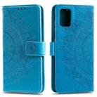 For Samsung Galaxy A12 Totem Flower Embossed Horizontal Flip TPU + PU Leather Case with Holder & Card Slots & Wallet(Blue) - 1