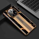 For Huawei Mate 40 RS Porsche Design GKK Electroplating Painted Glass Case(Gold Line Black) - 1