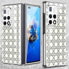 For Huawei Mate X2 GKK Electroplating Painted Glass Phone Case(White Grid) - 1