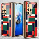 For Huawei Mate X2 GKK Electroplating Painted Glass Phone Case(Red Green Grid) - 1