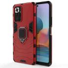 For Xiaomi Redmi Note 10 Pro PC + TPU Shockproof Protective Case with Magnetic Ring Holder(Red) - 1