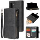 For Galaxy Note 10 Multifunctional Retro Frosted Horizontal Flip Leather Case with Card Slot & Holder & Zipper Wallet & Photo Frame & Lanyard(Black) - 1