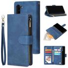 For Galaxy Note 10 Multifunctional Retro Frosted Horizontal Flip Leather Case with Card Slot & Holder & Zipper Wallet & Photo Frame & Lanyard(Blue) - 1