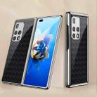 For Huawei Mate X2 GKK Electroplating Painted Glass Phone Case(Woven Black Pattern) - 1