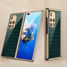 For Huawei Mate X2 GKK Electroplating Painted Glass Phone Case(Woven Green Pattern) - 1