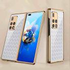 For Huawei Mate X2 GKK Electroplating Painted Glass Phone Case(Woven White Pattern) - 1