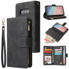 For Galaxy S10e Multifunctional Retro Frosted Horizontal Flip Leather Case with Card Slot & Holder & Zipper Wallet & Photo Frame & Lanyard(Black) - 1