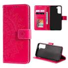 For Samsung Galaxy S21 5G Totem Flower Embossed Horizontal Flip TPU + PU Leather Case with Holder & Card Slots & Wallet(Red) - 1