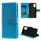 For Samsung Galaxy Note20 Totem Flower Embossed Horizontal Flip TPU + PU Leather Case with Holder & Card Slots & Wallet(Blue) - 1