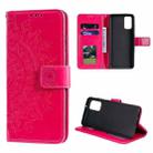 For Samsung Galaxy Note20 Totem Flower Embossed Horizontal Flip TPU + PU Leather Case with Holder & Card Slots & Wallet(Red) - 1