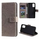 For Samsung Galaxy Note20 Totem Flower Embossed Horizontal Flip TPU + PU Leather Case with Holder & Card Slots & Wallet(Grey) - 1
