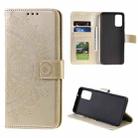 For Samsung Galaxy Note20 Totem Flower Embossed Horizontal Flip TPU + PU Leather Case with Holder & Card Slots & Wallet(Gold) - 1