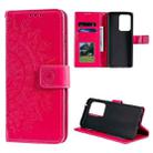 For Samsung Galaxy Note20 Ultra Totem Flower Embossed Horizontal Flip TPU + PU Leather Case with Holder & Card Slots & Wallet(Red) - 1