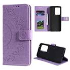 For Samsung Galaxy Note20 Ultra Totem Flower Embossed Horizontal Flip TPU + PU Leather Case with Holder & Card Slots & Wallet(Purple) - 1