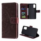 For Samsung Galaxy S20 Totem Flower Embossed Horizontal Flip TPU + PU Leather Case with Holder & Card Slots & Wallet(Brown) - 1