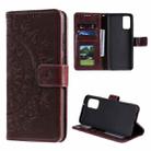 For Samsung Galaxy S20 Plus Totem Flower Embossed Horizontal Flip TPU + PU Leather Case with Holder & Card Slots & Wallet(Brown) - 1