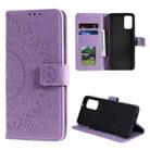 For Samsung Galaxy S20 Plus Totem Flower Embossed Horizontal Flip TPU + PU Leather Case with Holder & Card Slots & Wallet(Purple) - 1