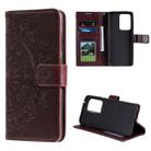 For Samsung Galaxy S20 Ultra Totem Flower Embossed Horizontal Flip TPU + PU Leather Case with Holder & Card Slots & Wallet(Brown) - 1