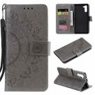 For Samsung Galaxy Note10 Totem Flower Embossed Horizontal Flip TPU + PU Leather Case with Holder & Card Slots & Wallet(Grey) - 1